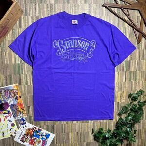 Vintage 90s Single Stitch Branson Missouri Tee Mens XL Purple Silver Music Shirt